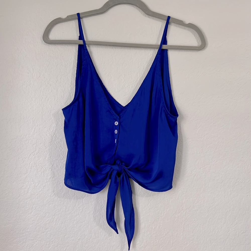 Free People XS Cropped Button Tank